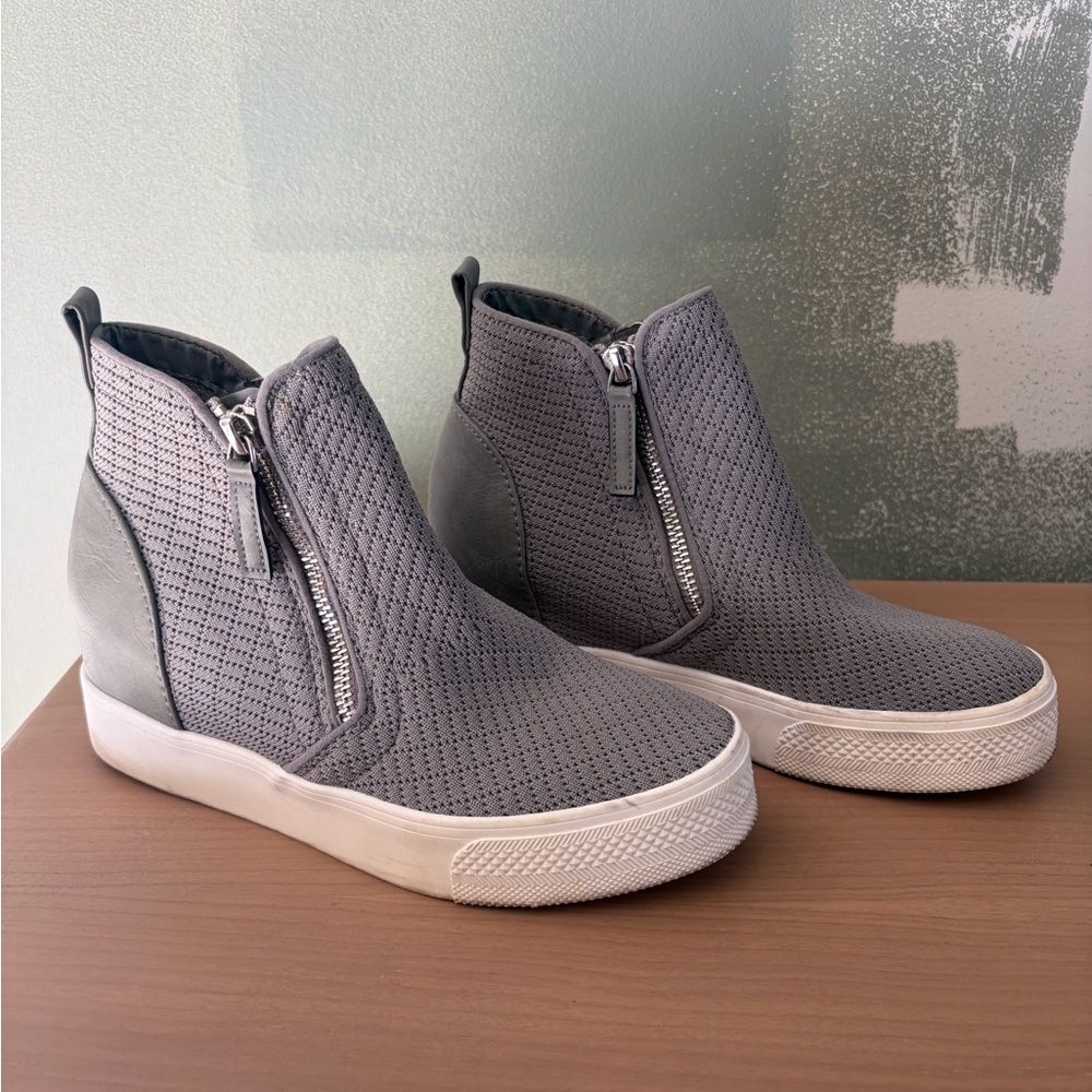 Steve Madden Gray Perforated High-Top Sneakers